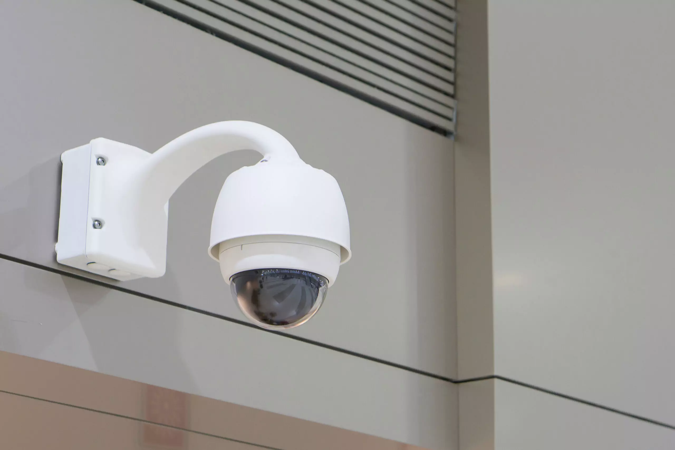 CCTV Camera Operating inside a station or department store,selective focus